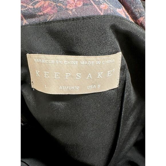 Keepsake Dress Womens 8 Black Red Floral‎ Ruffles Frilly Whimsigoth Fairy Grunge - Picture 6 of 13